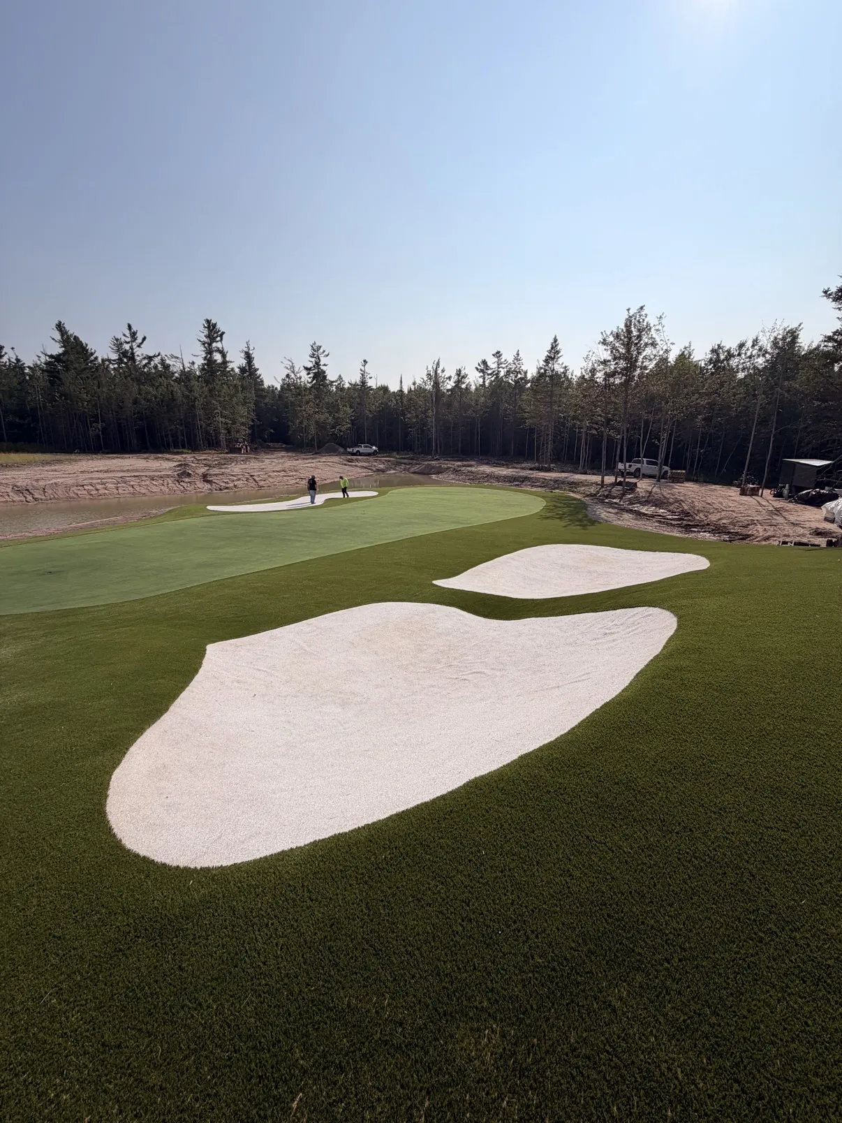 Backyard putting green installation in South Carolina
