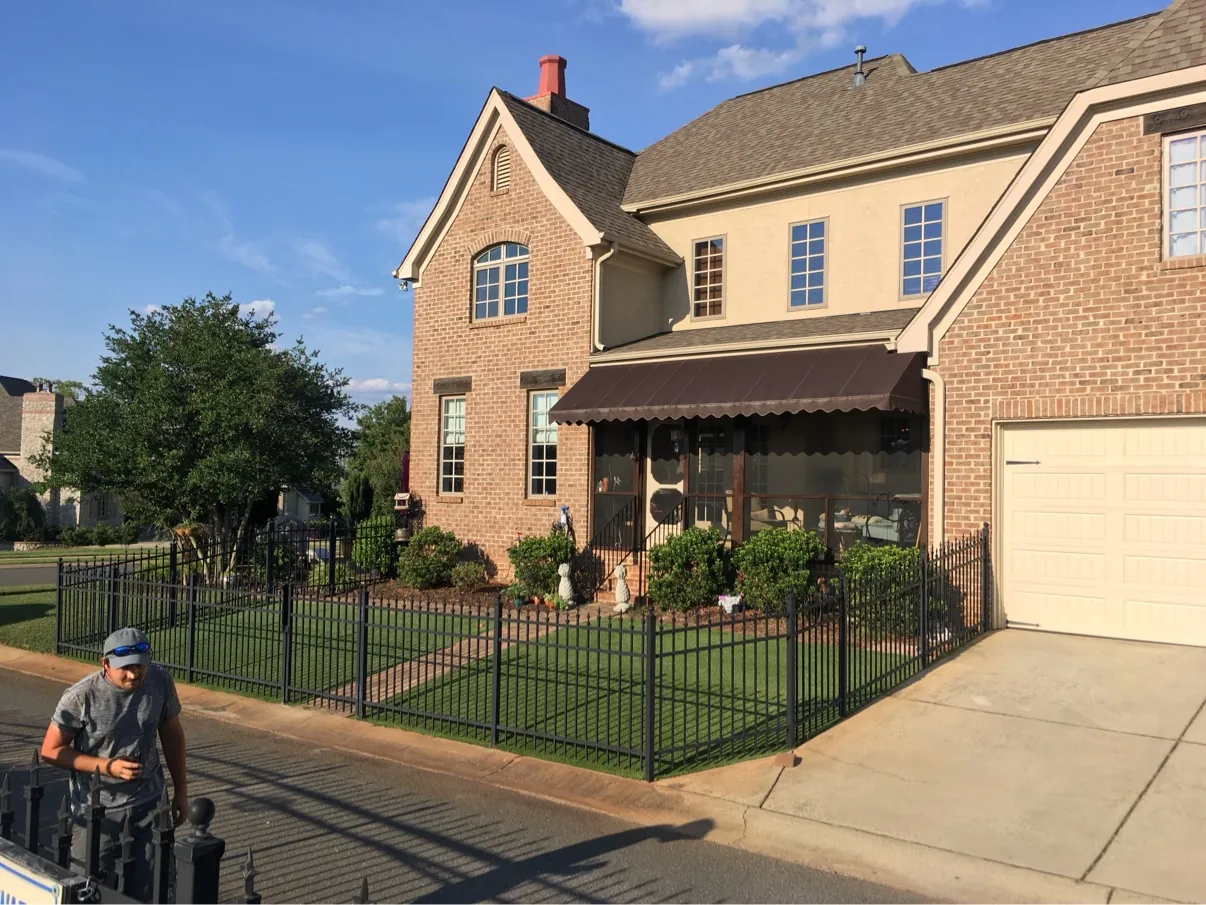 Backyard artificial grass lawn in Charlotte NC