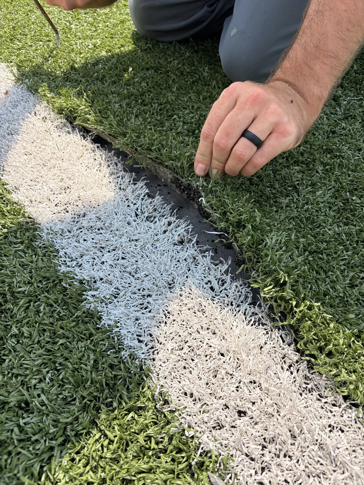 Patch repair on sports field
