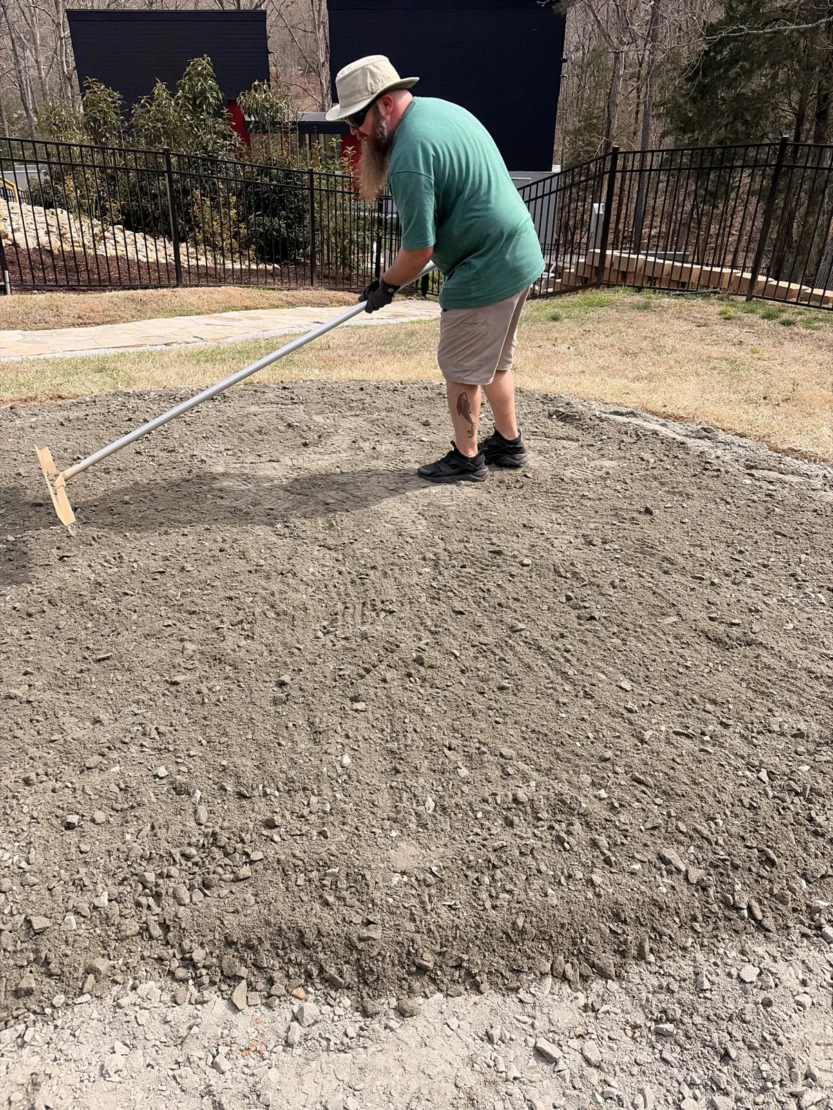 Putting green install in progress
