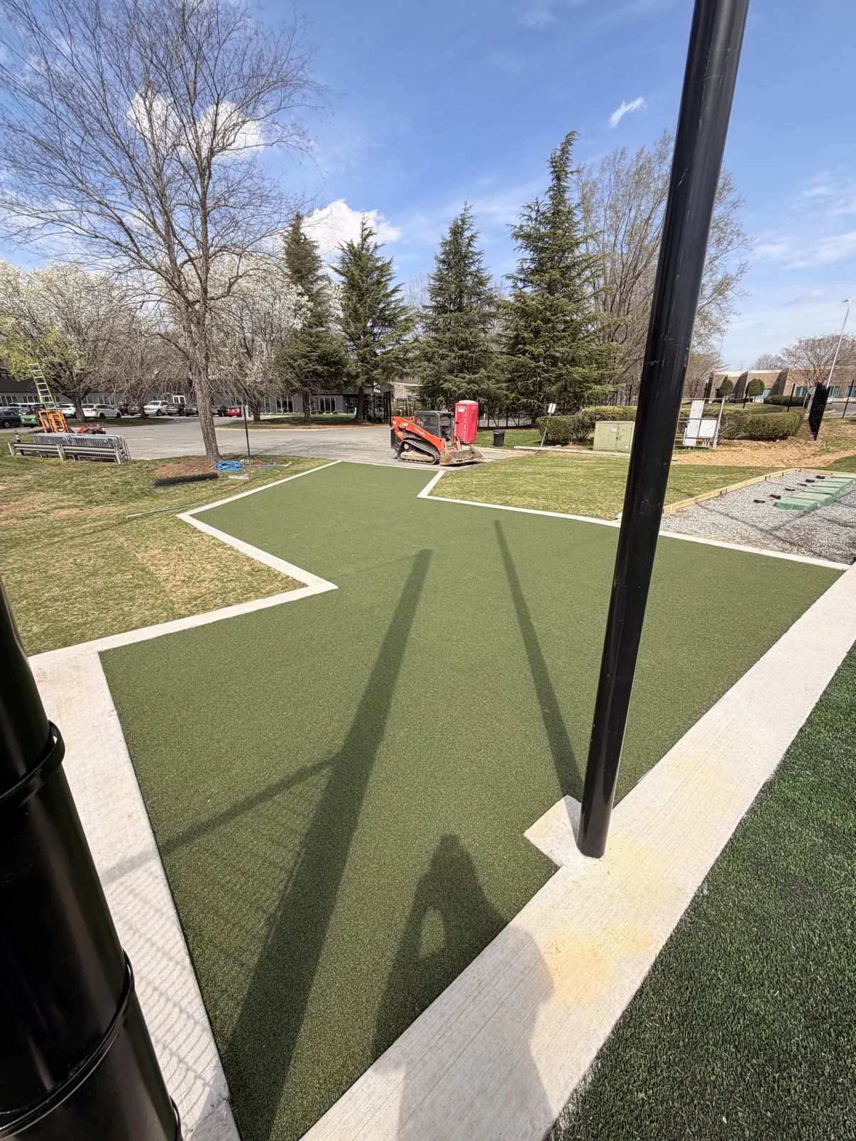 Putting green with tee box