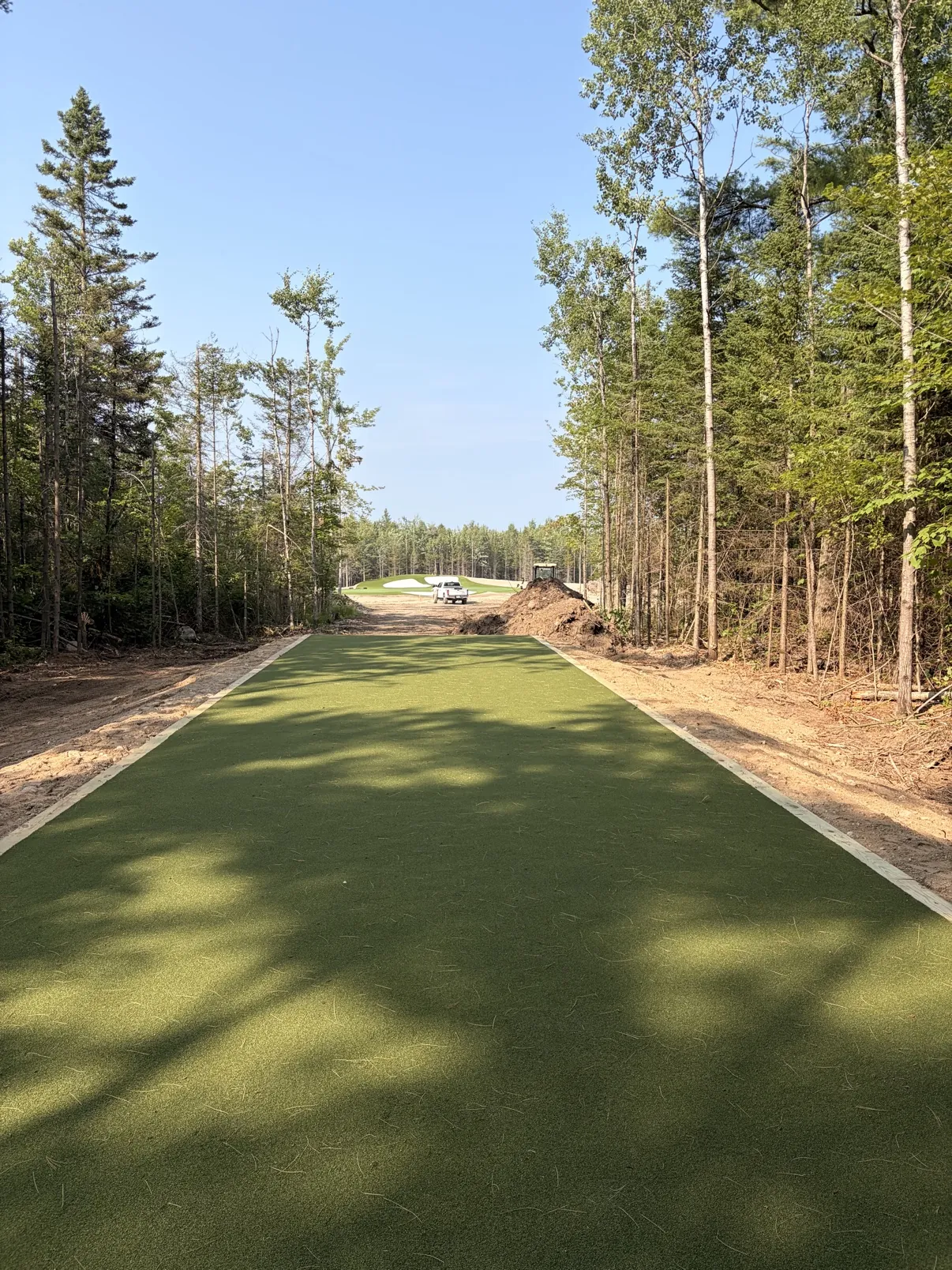 Finished putting green at dusk