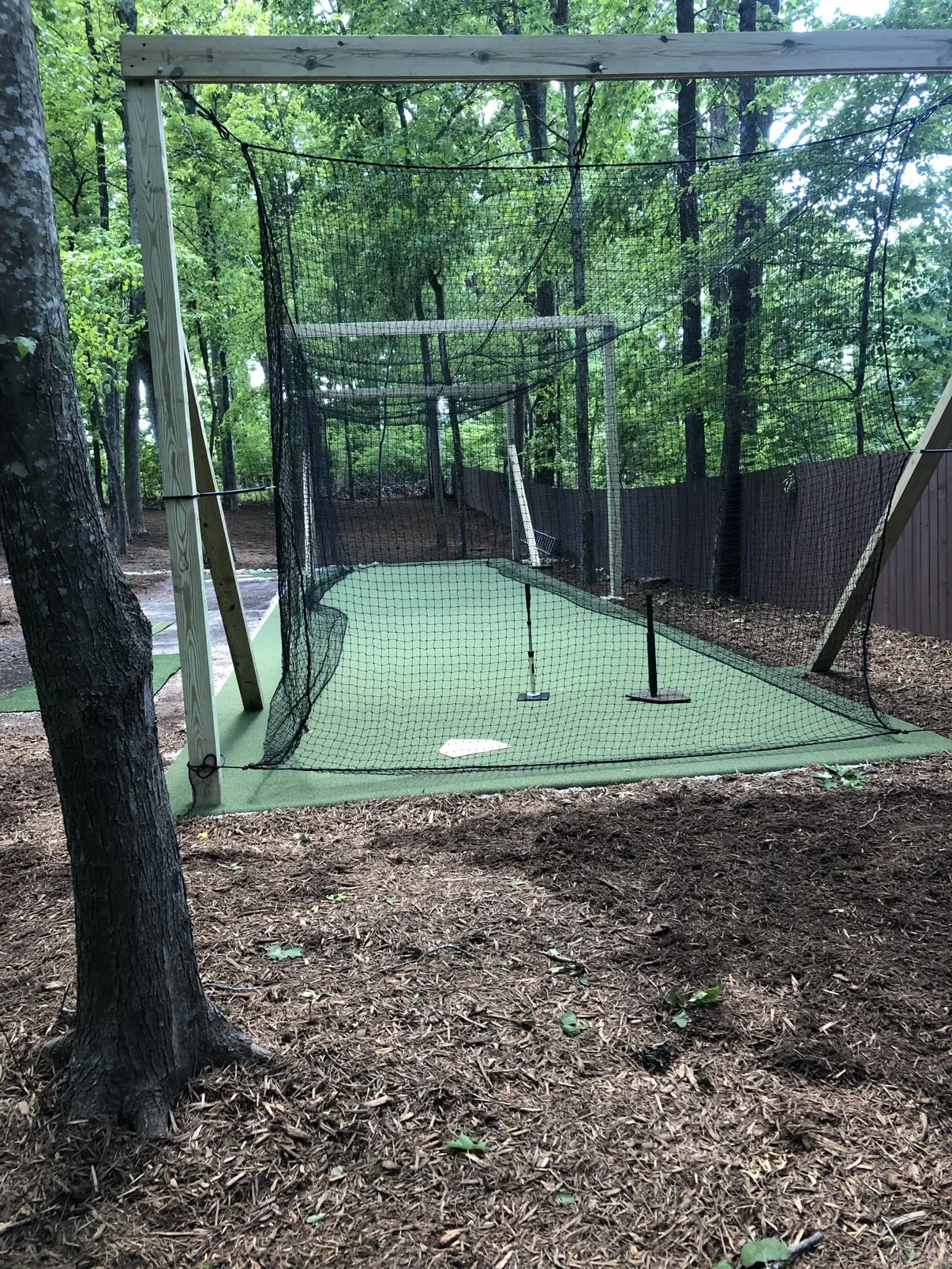 Turf lawn with stone border