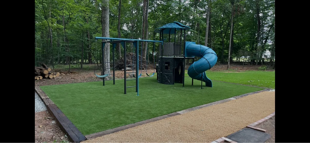 Finished residential turf lawn