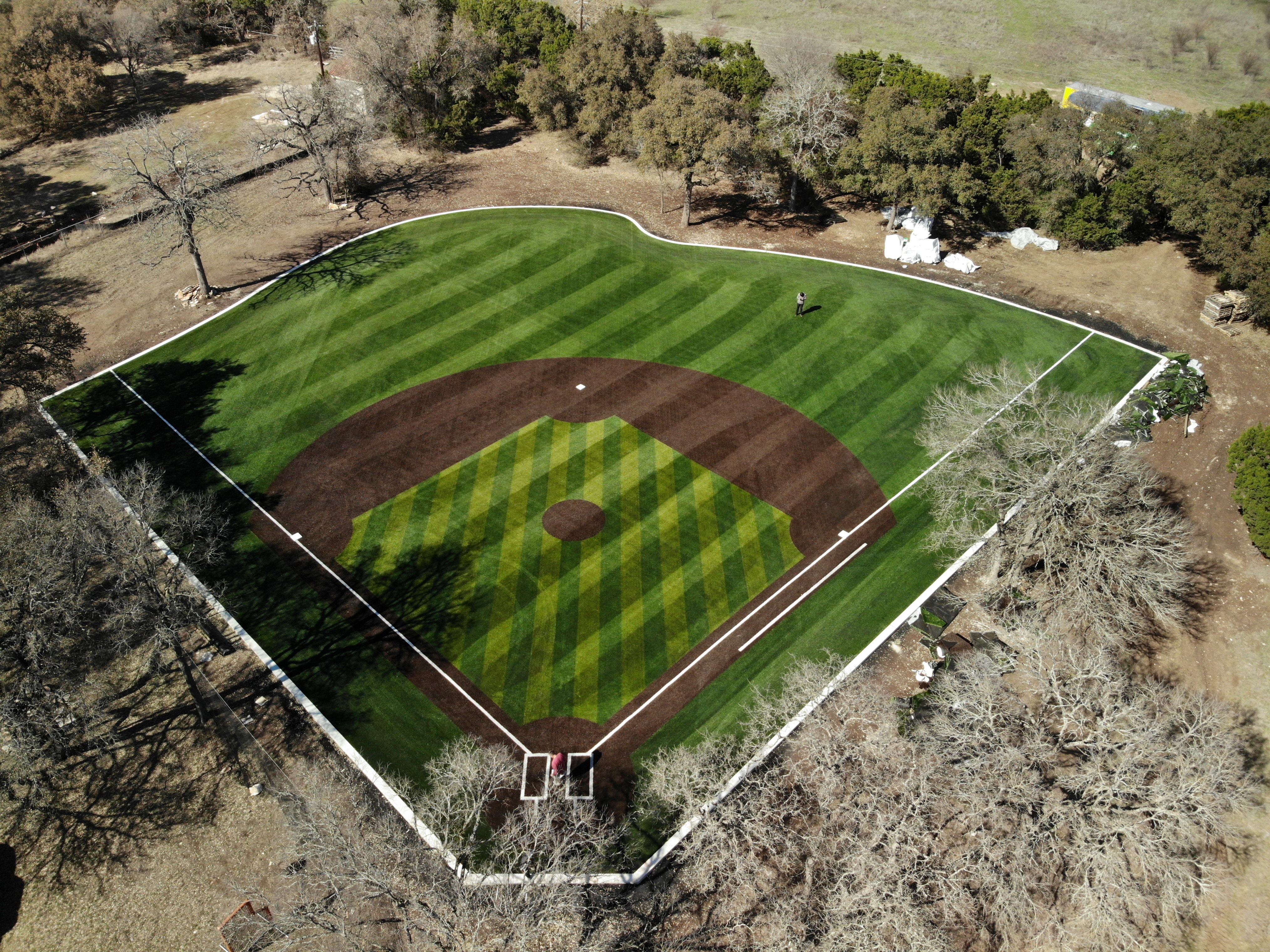 Synthetic turf baseball field