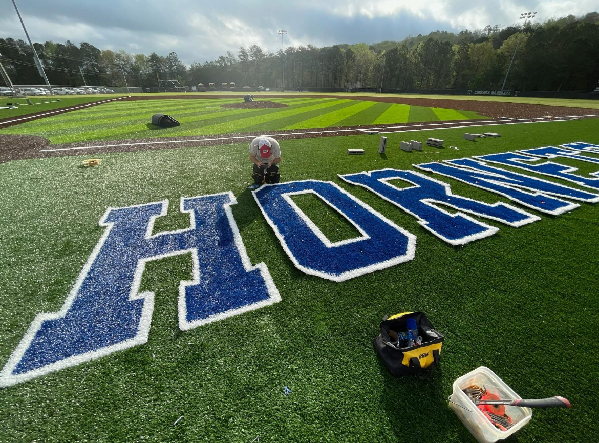 Custom turf logo/inlay detail