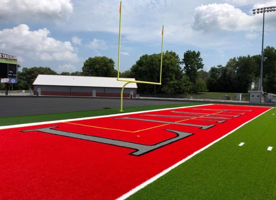 Synthetic turf football field