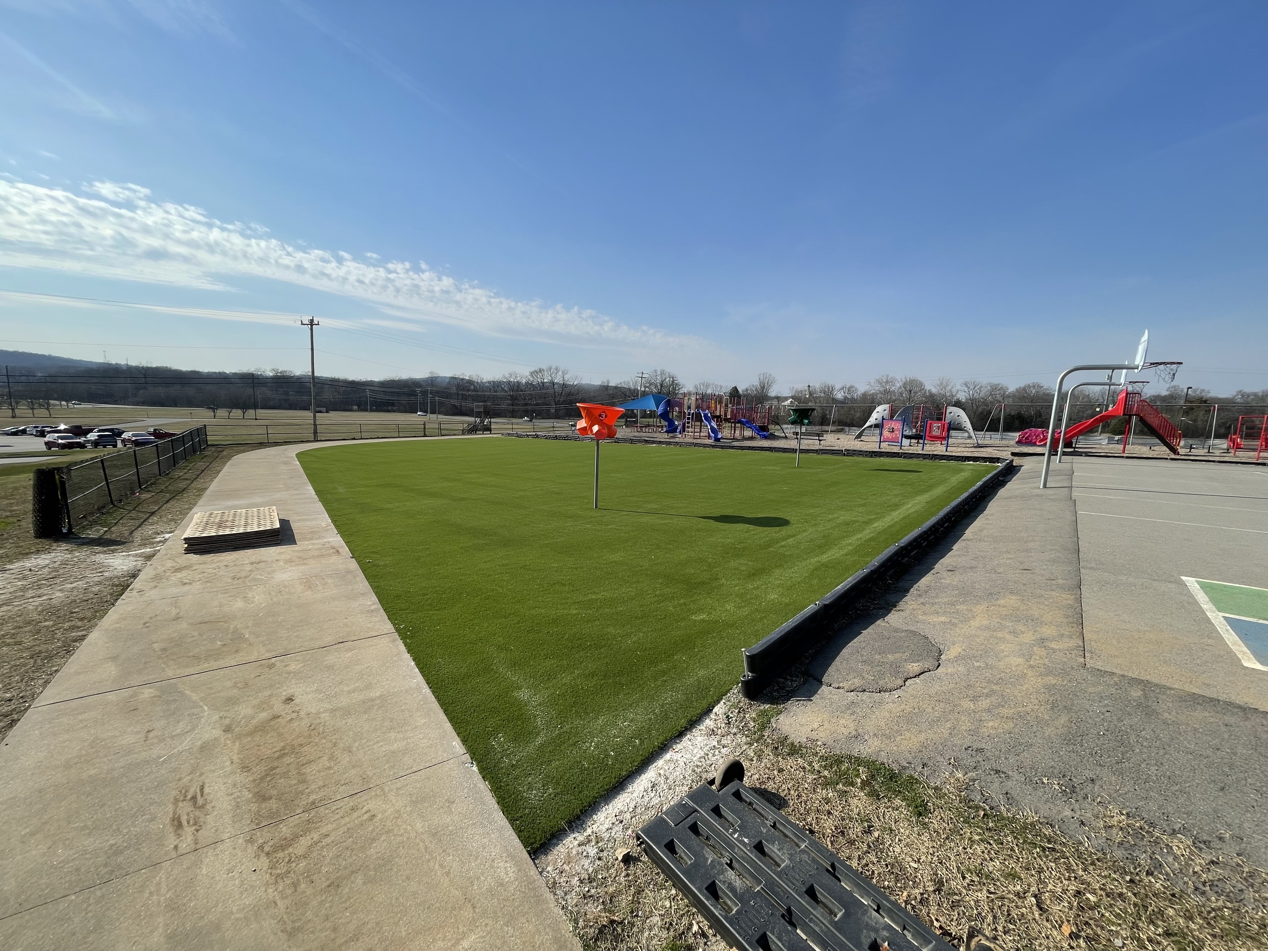 Synthetic turf recreational space