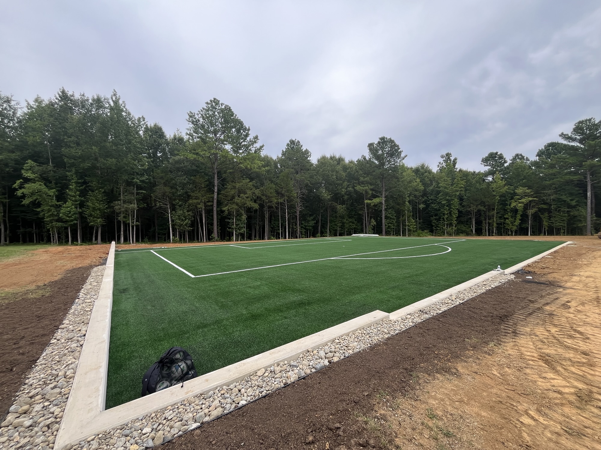 Synthetic turf soccer field
