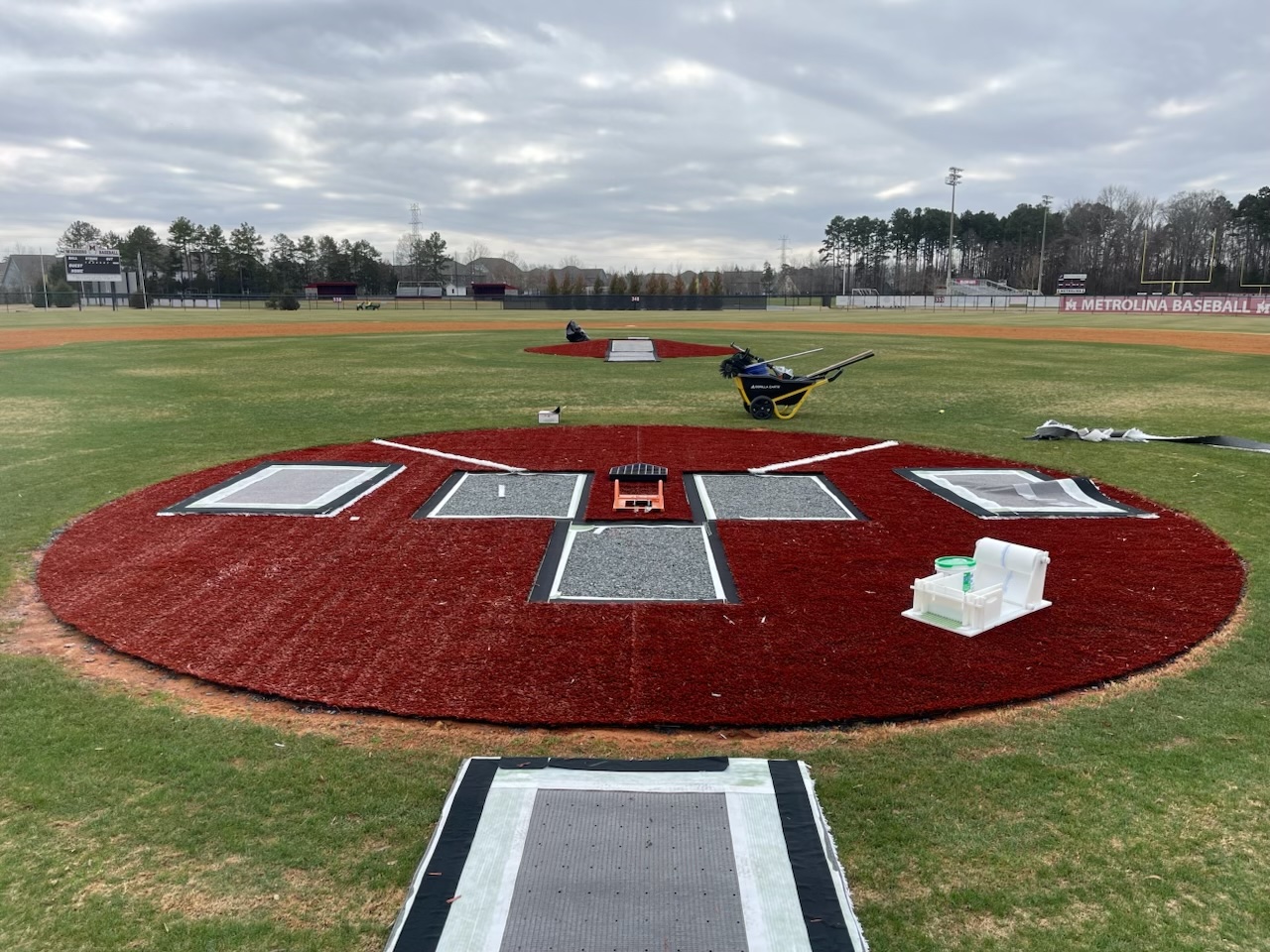 Turf batting boxes with inlaid lines